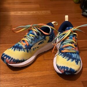 Brooks Kids Tie-Dye Running Shoes - Blue and Yellow